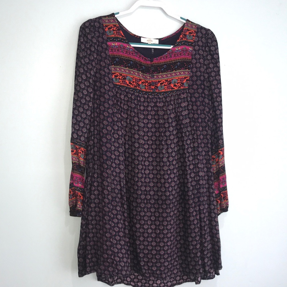 Long-sleeve Patterned Dress